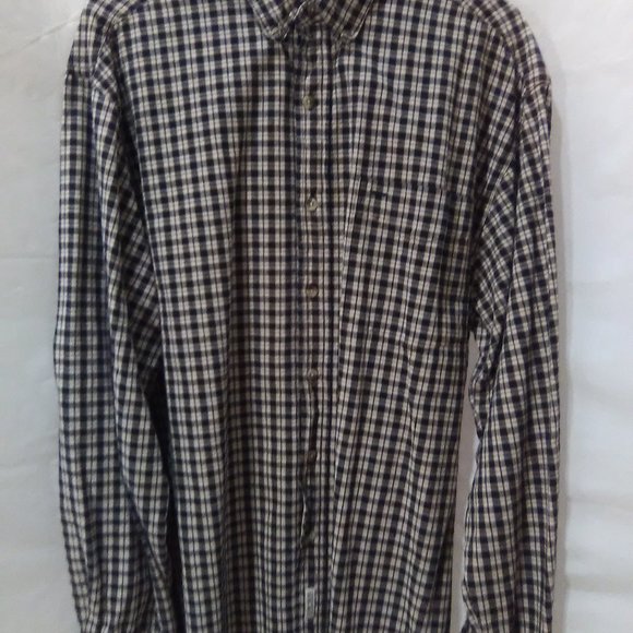 Cactus Men's Button Down Long Sleeve Shirt Color Black/White Plaid Size L - Picture 4 of 6